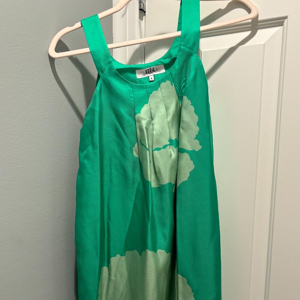 Tibi green silk dress; size 4